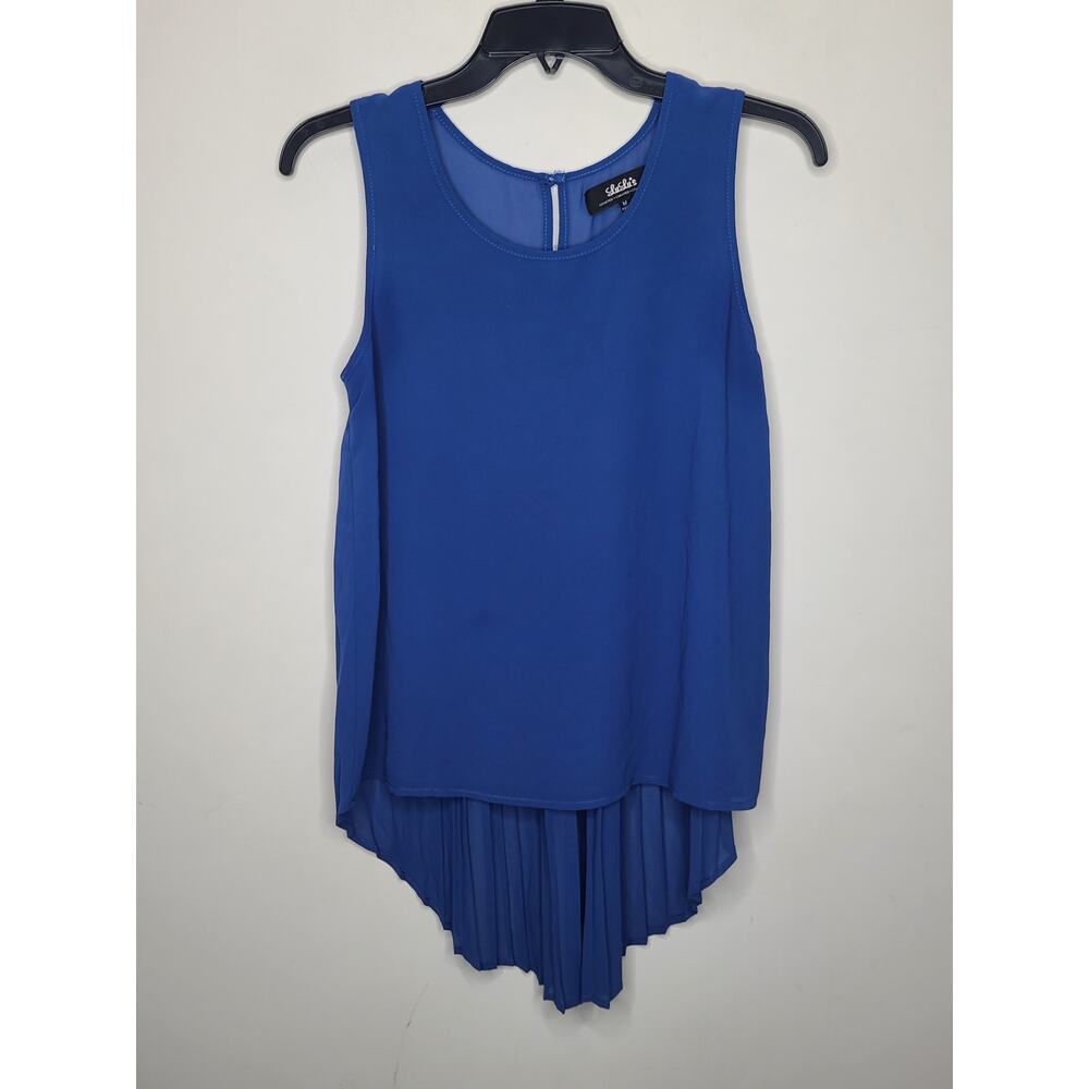 Lulu's blue blouse pleated back - medium